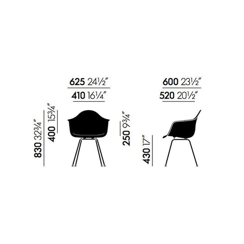 Cadeira de Braços em Plástico Eames DAX / Base Cromada